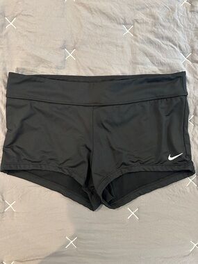 Nike Black Women's Bike/Training Shorts with White Swoosh